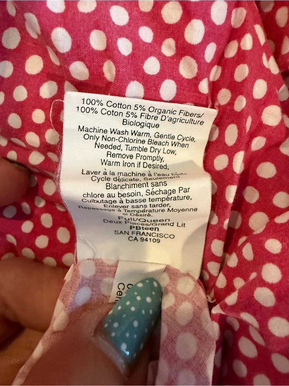 Pottery Barn Teen Pink and White Polka Dot Duvet Cover